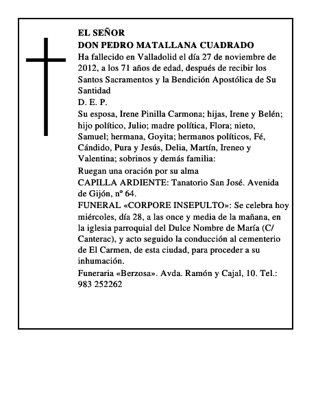 Don Pedro Matallana Cuadrado