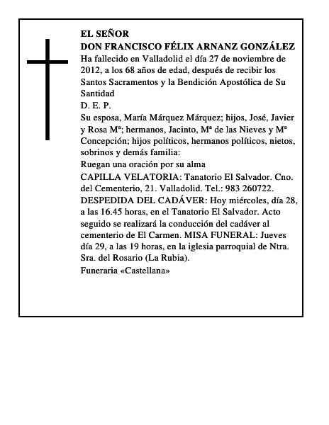 Don Francisco Félix Arnanz González