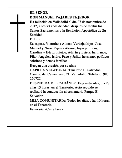 Don Manuel Pajares Tejedor