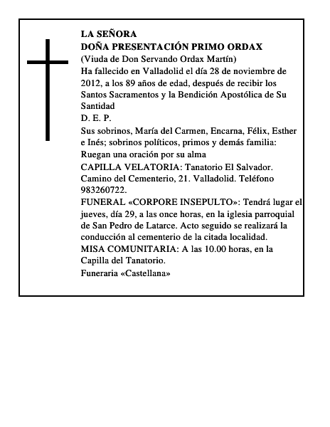 Doña Presentación Primo Ordax