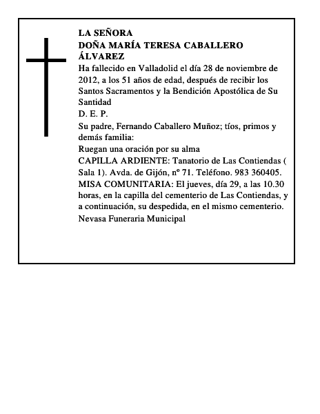 Doña María Teresa Caballero Álvarez