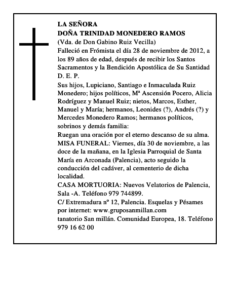 Doña Trinidad Monedero Ramos
