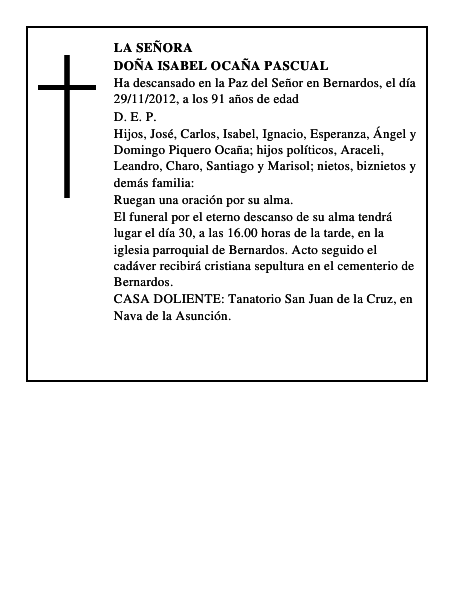 Doña Isabel Ocaña Pascual