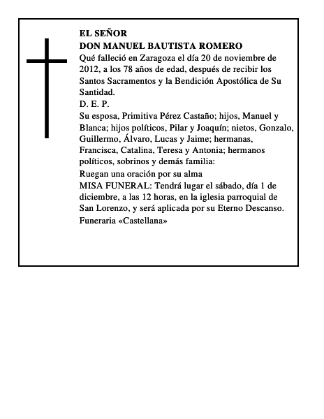 Don Manuel Bautista Romero