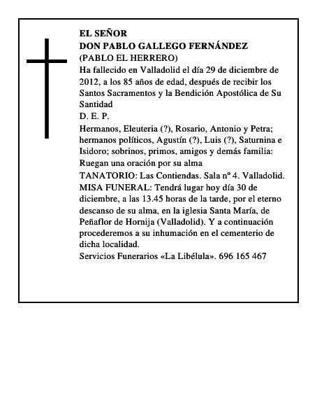 Don Pablo Gallego Fernández