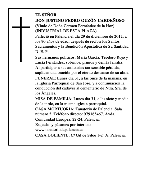 Don Justino Pedro Guzón Cardeñoso