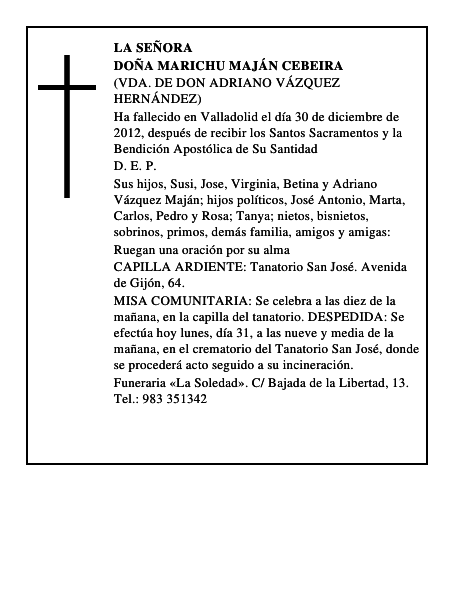 Doña Marichu Maján Cebeira