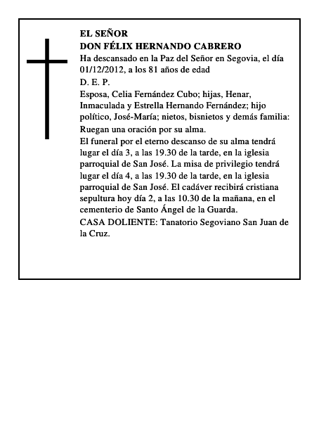 Don Félix Hernando Cabrero