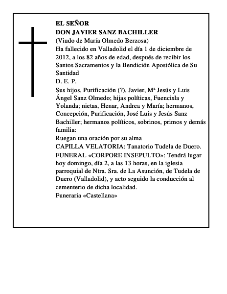 Don Javier Sanz Bachiller