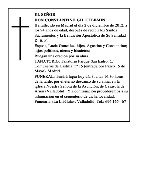 Don Constantino Gil Celemin
