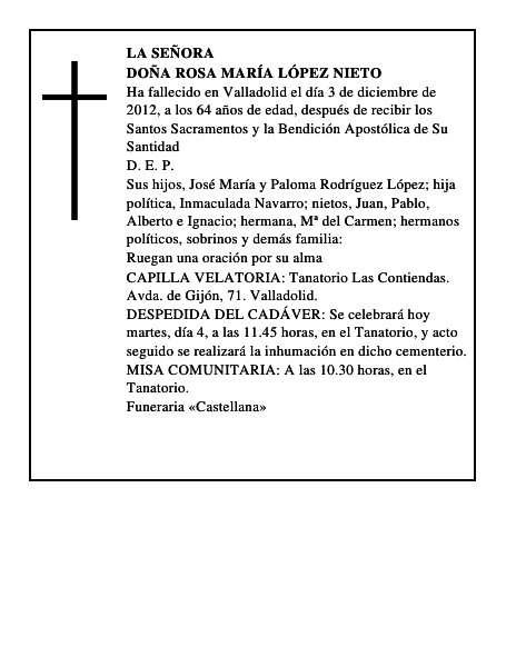 Doña Rosa María López Nieto