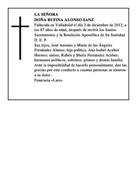 Doña Rufina Alonso Sanz