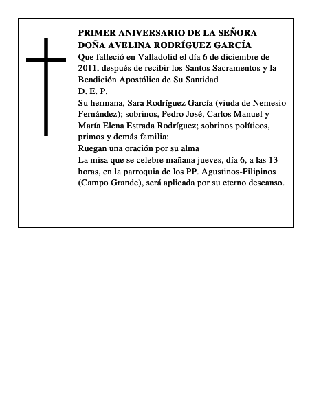 Doña Avelina Rodríguez García