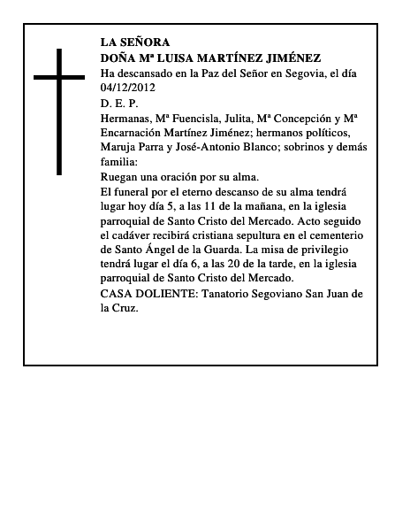 Doña Mª Luisa Martínez Jiménez