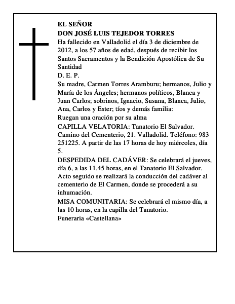 Don José Luis Tejedor Torres