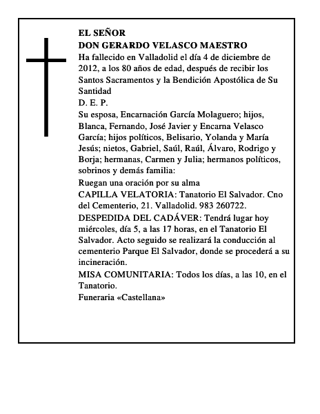 Don Gerardo Velasco Maestro