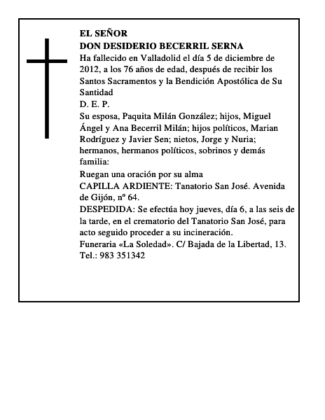 Don Desiderio Becerril Serna