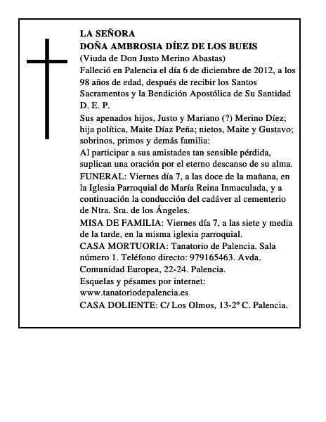 Doña Ambrosia Díez de los Bueis