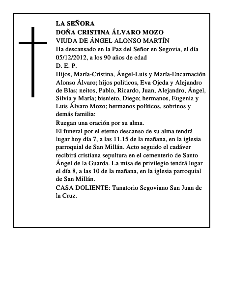 Doña Cristina Álvaro Mozo