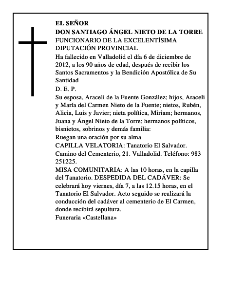 Don Santiago Ángel Nieto de la Torre
