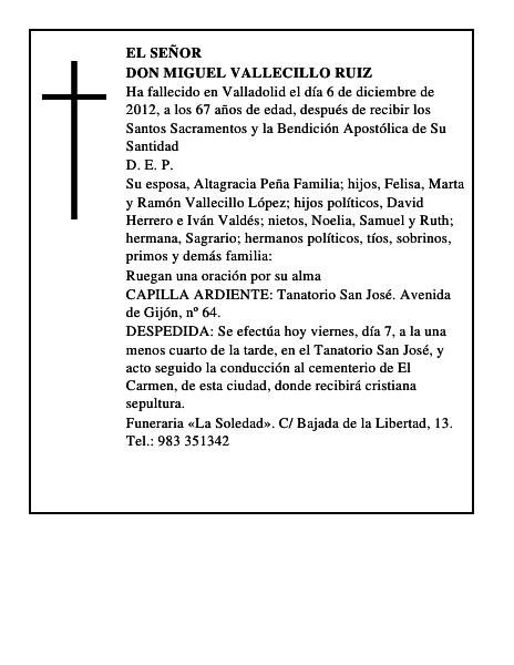 Don Miguel Vallecillo Ruiz