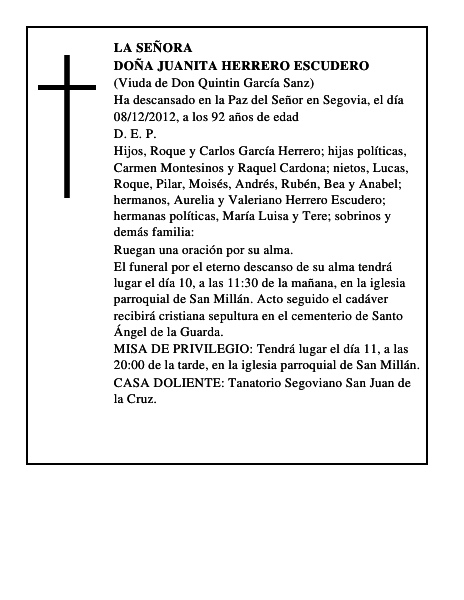 Doña Juanita Herrero Escudero