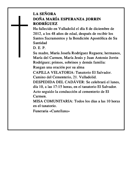 Doña María Esperanza Jorrin Rodríguez