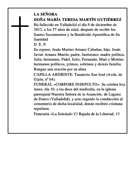Doña María Teresa Martín Gutiérrez