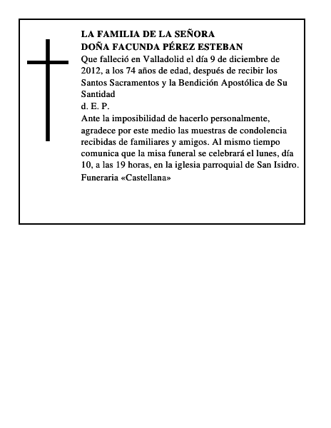 Doña Facunda Pérez Esteban