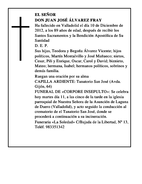 Don Juan José Álvarez Fray