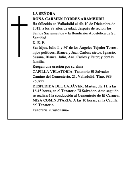 Doña Carmen Torres Aramburu
