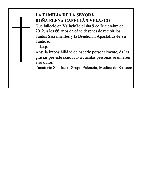 Doña Elena Capellán Velasco