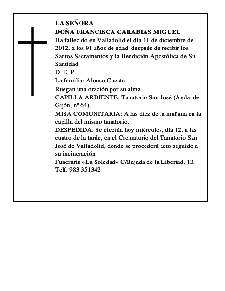 Doña Francisca Carabias Miguel