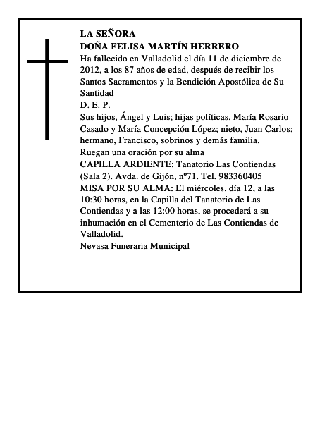 Doña Felisa Martín Herrero