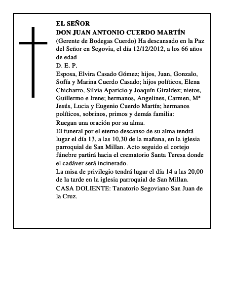 Don Juan Antonio Cuerdo Martín