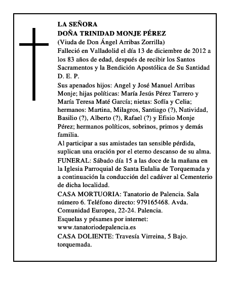 Doña Trinidad Monje Pérez