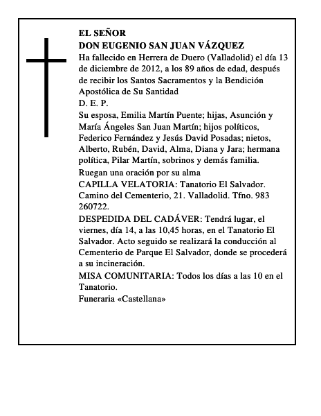Don Eugenio San Juan Vázquez