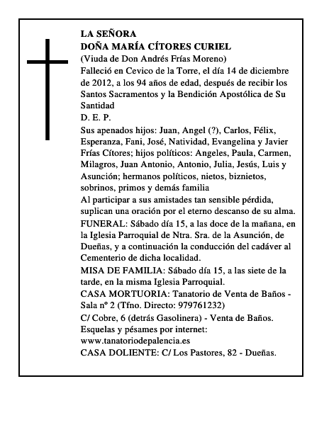 Doña María Cítores Curiel