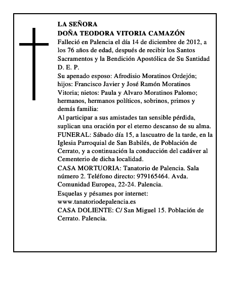 Doña Teodora Vitoria Camazón