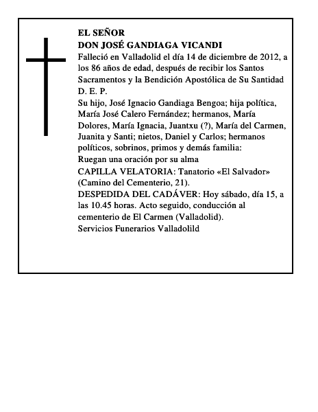 Don José Gandiaga Vicandi