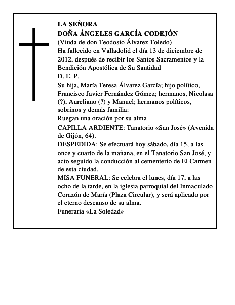 Doña Ángeles García Codejón