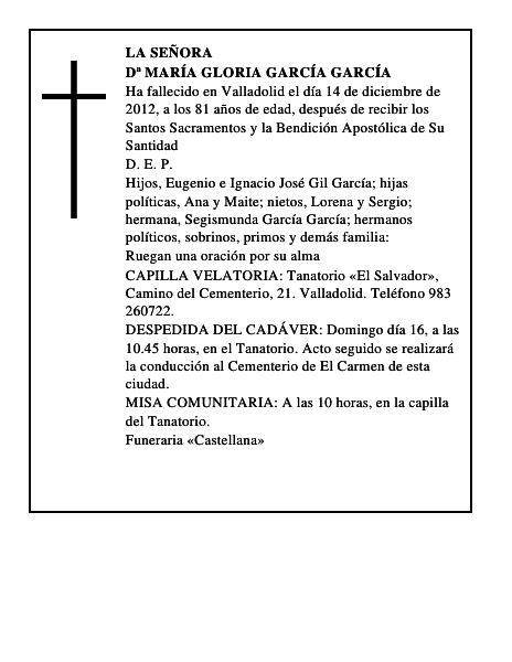 Dª María Gloria García García
