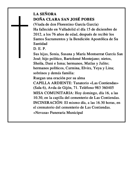 Doña Clara San José Pobes