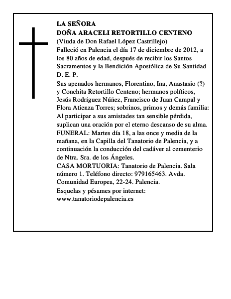 Doña Araceli Retortillo Centeno