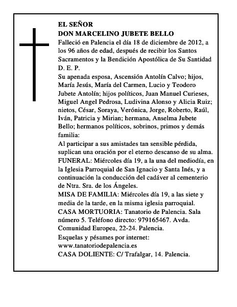 Don Marcelino Jubete Bello