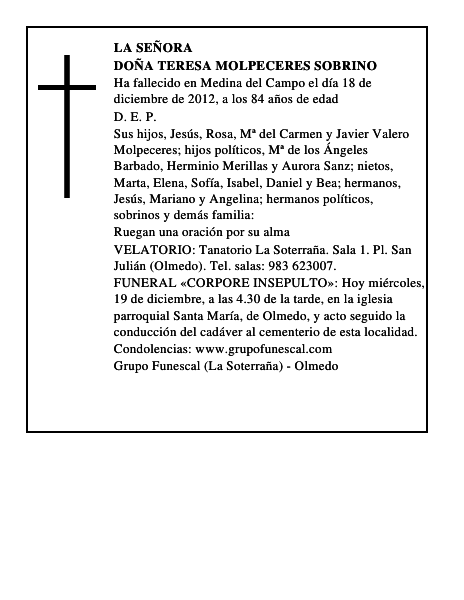 Doña Teresa Molpeceres Sobrino