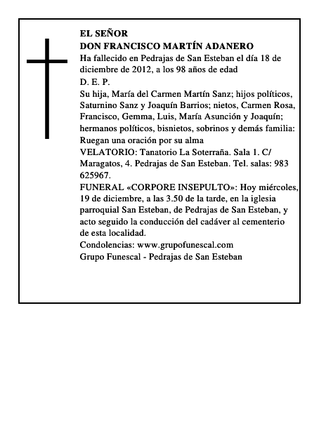 Don Francisco Martín Adanero