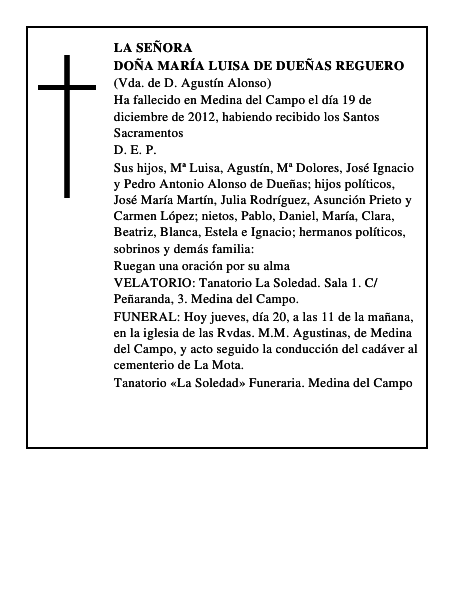 Doña María Luisa de Dueñas Reguero