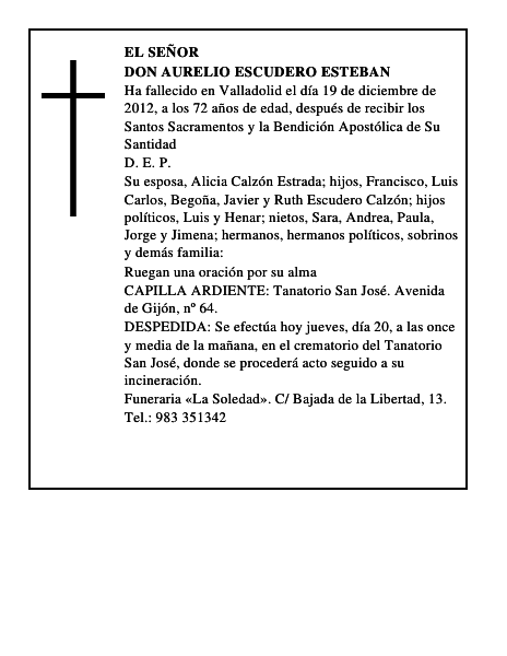 Don Aurelio Escudero Esteban