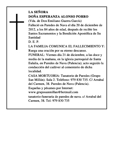 Doña Esperanza Alonso Porro